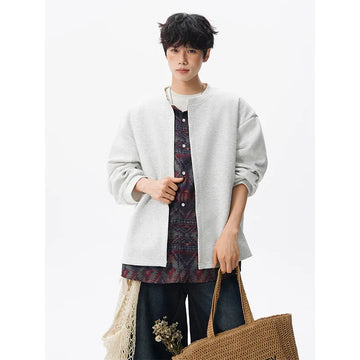 Jacket men Stand Up Collar Single Breasted Fake Two Piece Jacket Autumn Thin Ethnic Print Patchwork Mens Outerwear Coat men new